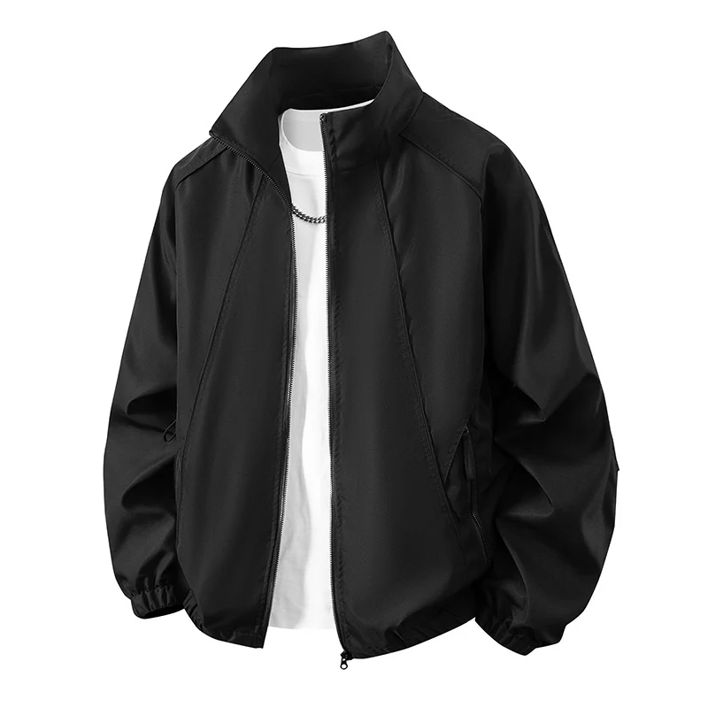 Herren Leichte windabweisende Übergangsjacke mit Stehkragen und elastischen Bündchen Drune