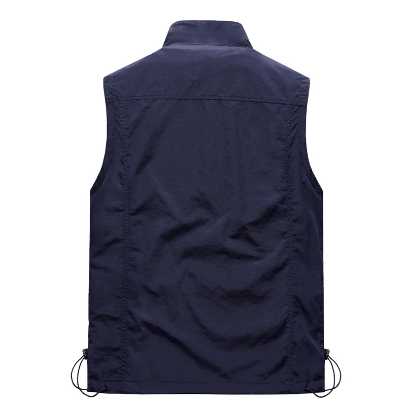 Herren Leichte wind- und wasserabweisende Utility-Weste mit Stehkragen, Mesh-Futter & verstellbarem Saum Drune
