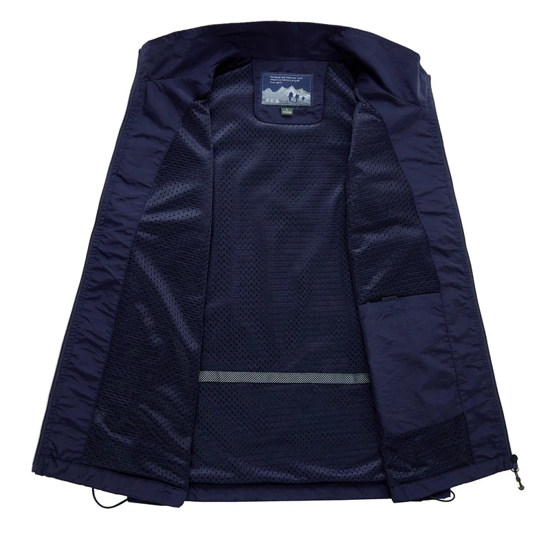 Herren Leichte wind- und wasserabweisende Utility-Weste mit Stehkragen, Mesh-Futter & verstellbarem Saum Drune