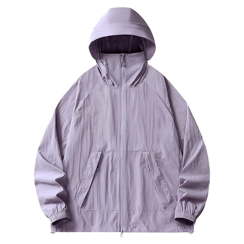 Herren Leichte wind- und wasserabweisende Kapuzenjacke mit Mesh‑Futter, Raglanärmeln & verstellbarem Saum Drune