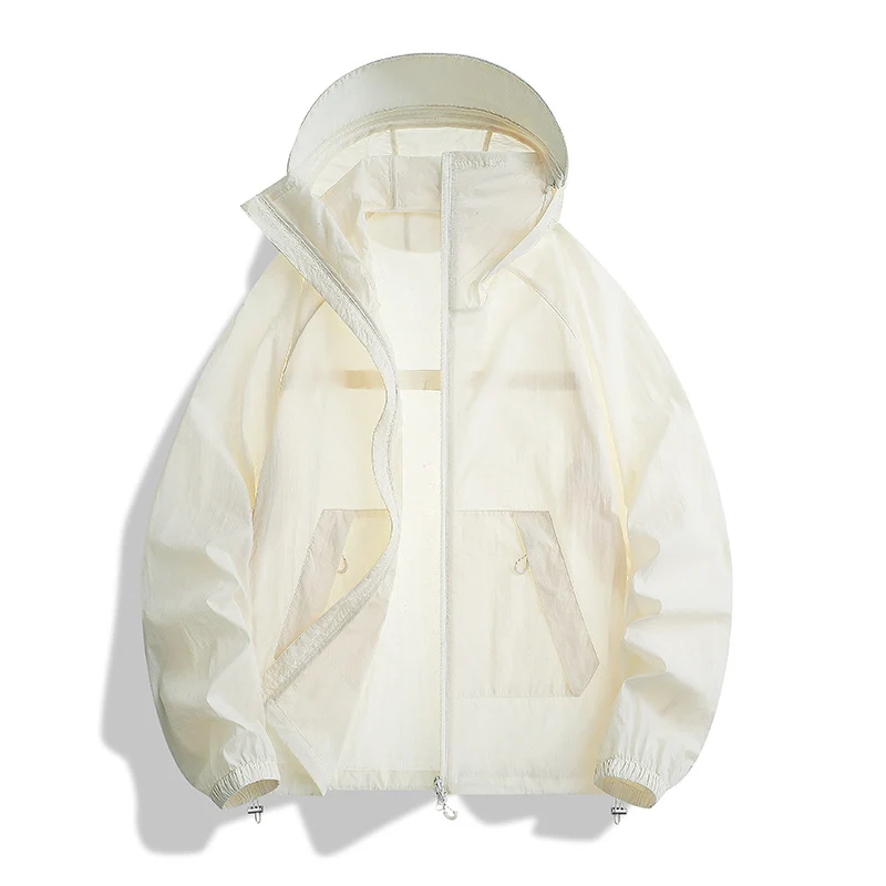 Herren Leichte Wind- und Wasserabweisende Kapuzen‑Übergangsjacke mit Netzfutter & Tunnelzug Drune