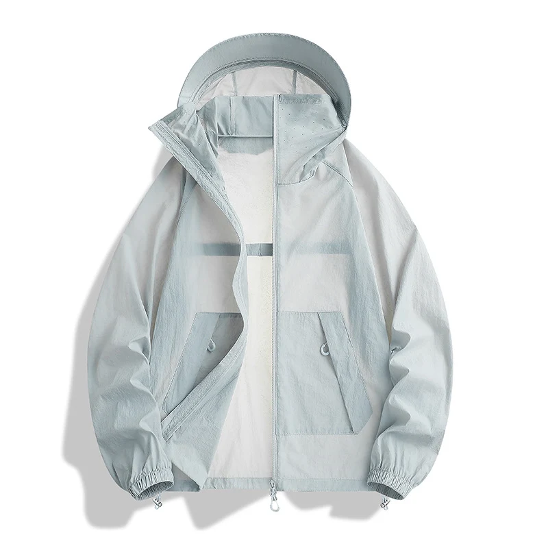 Herren Leichte Wind- und Wasserabweisende Kapuzen‑Übergangsjacke mit Netzfutter & Tunnelzug Drune