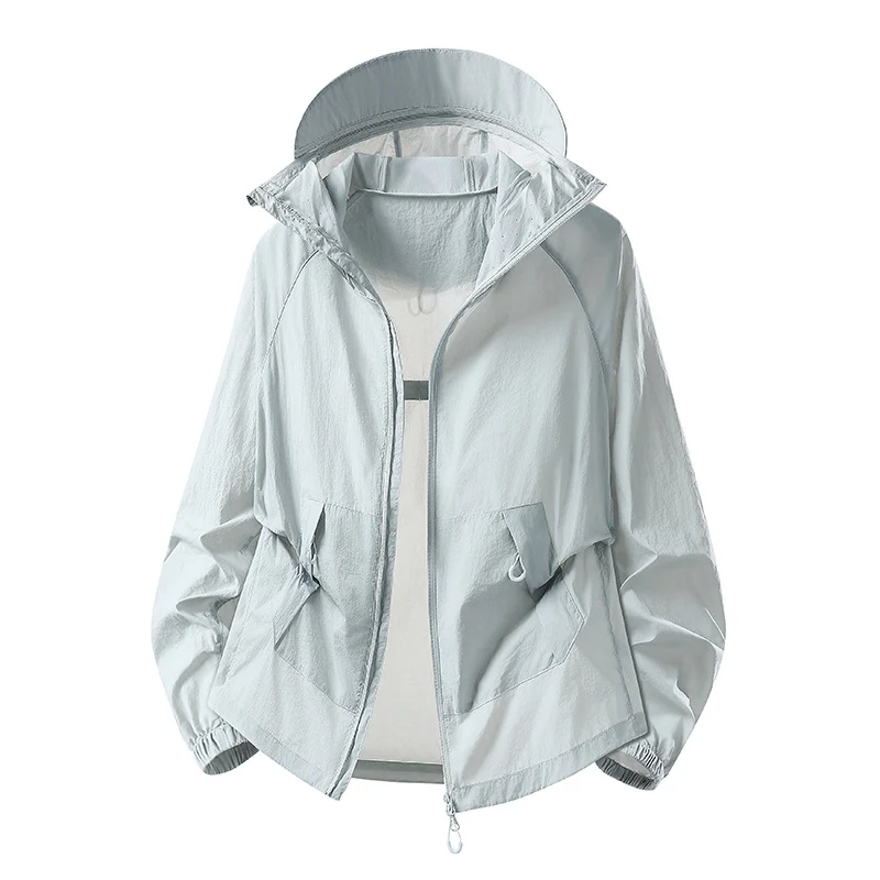 Herren Leichte Wind- und Wasserabweisende Kapuzen‑Übergangsjacke mit Netzfutter & Tunnelzug Drune