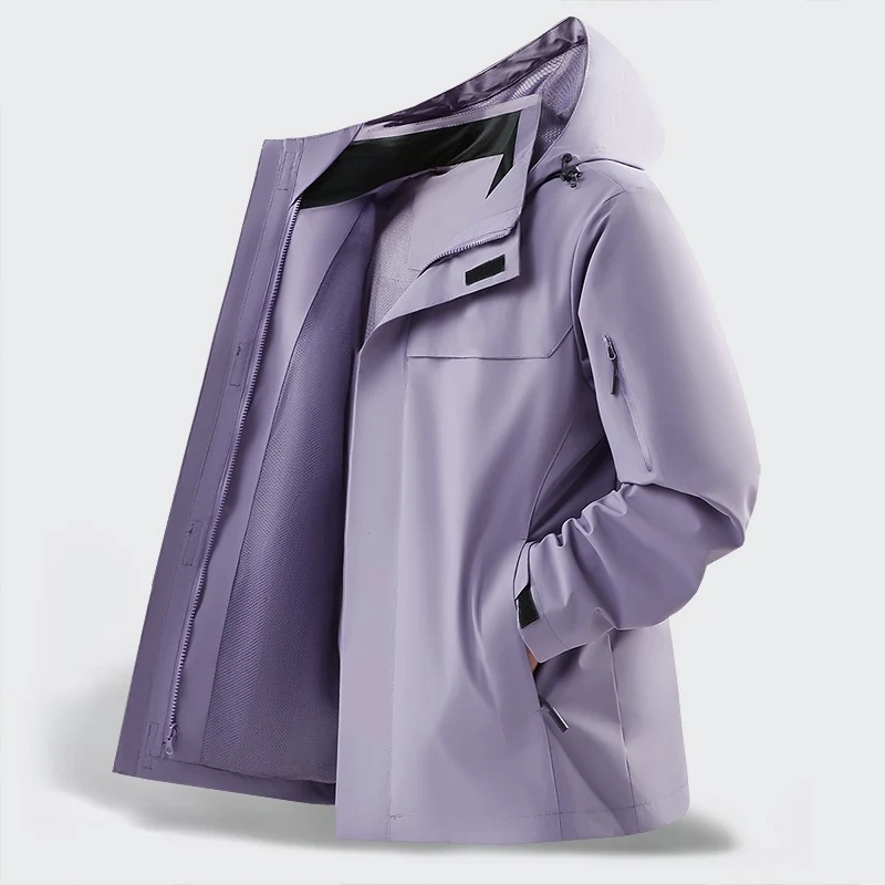 Herren Leichte wasserabweisende Kapuzen-Softshell-Übergangsjacke mit Meshfutter & Utility-Taschen Drune