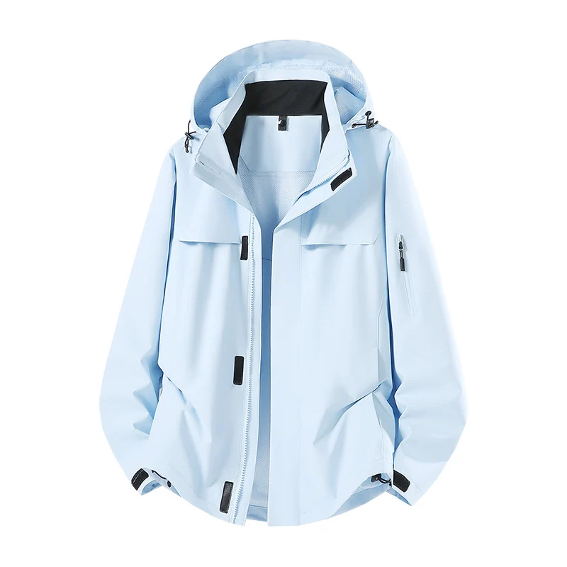 Herren Leichte wasserabweisende Kapuzen-Softshell-Übergangsjacke mit Meshfutter & Utility-Taschen Drune