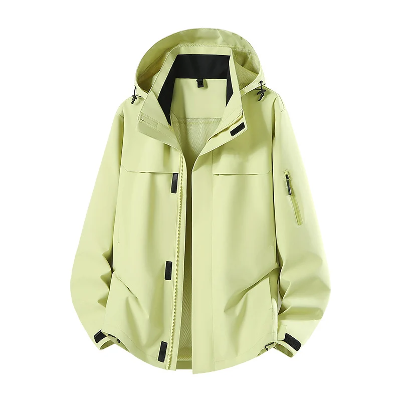 Herren Leichte wasserabweisende Kapuzen-Softshell-Übergangsjacke mit Meshfutter & Utility-Taschen Drune