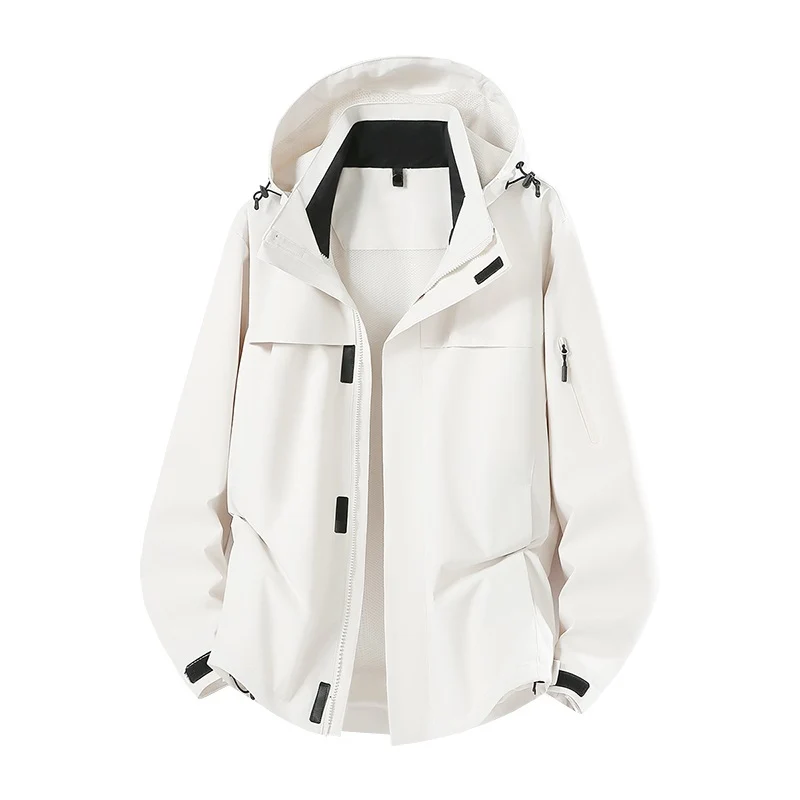 Herren Leichte wasserabweisende Kapuzen-Softshell-Übergangsjacke mit Meshfutter & Utility-Taschen Drune