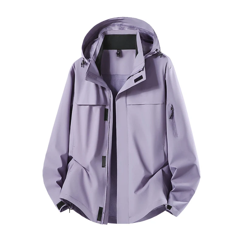 Herren Leichte wasserabweisende Kapuzen-Softshell-Übergangsjacke mit Meshfutter & Utility-Taschen Drune