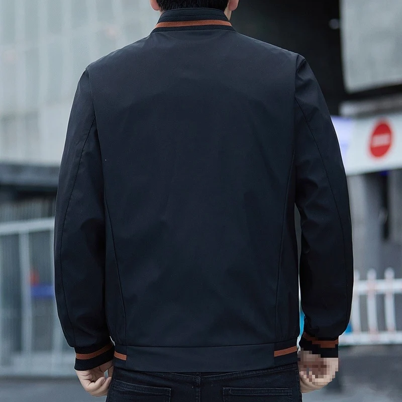 Herren Leichte Urban-Bomberjacke aus Softshell mit Stehkragen, Reißverschlusstaschen & kontrastierten Bündchen Drune