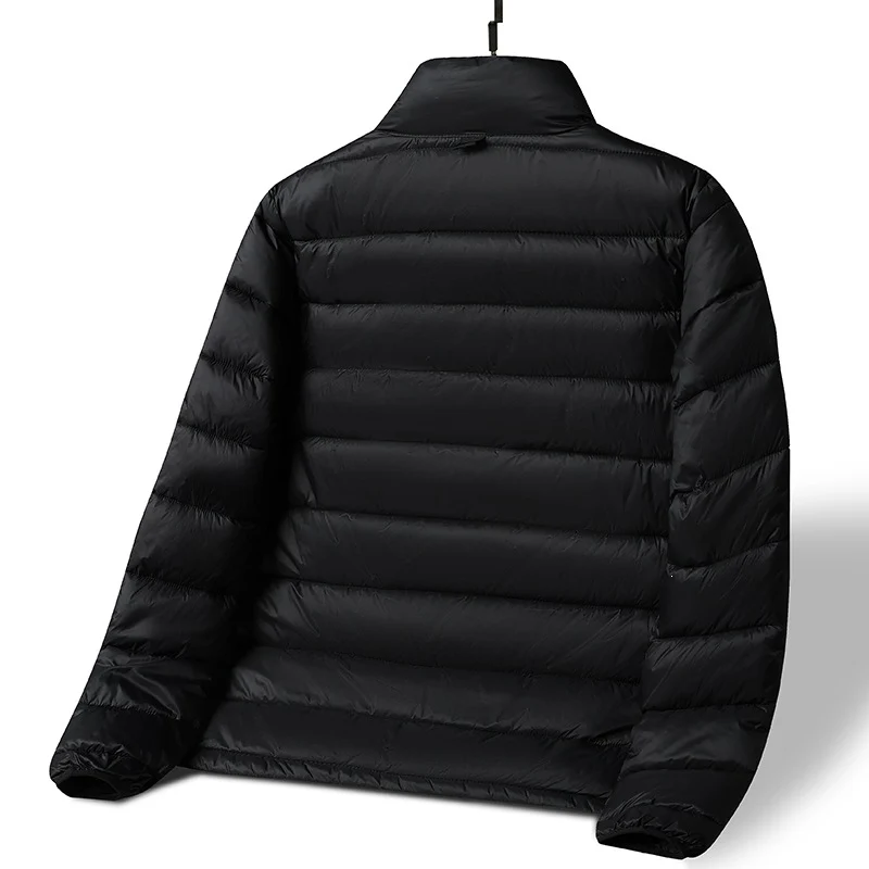 Herren Leichte ultrawarme packbare Steppjacke mit horizontaler Steppung, hohem Stehkragen und Zwei-Wege-Reißverschluss Drune