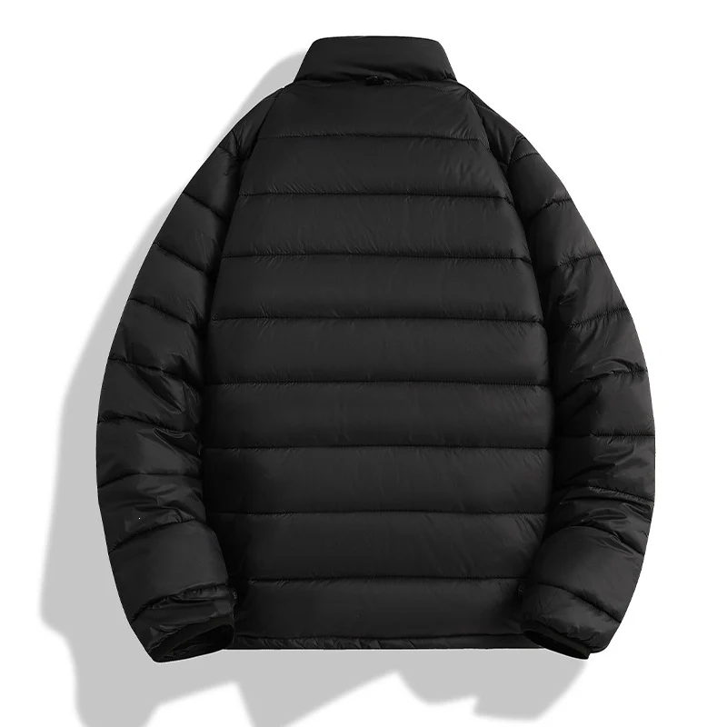 Herren Leichte ultrawarme packbare Steppjacke mit horizontaler Steppung, hohem Stehkragen und Zwei-Wege-Reißverschluss Drune