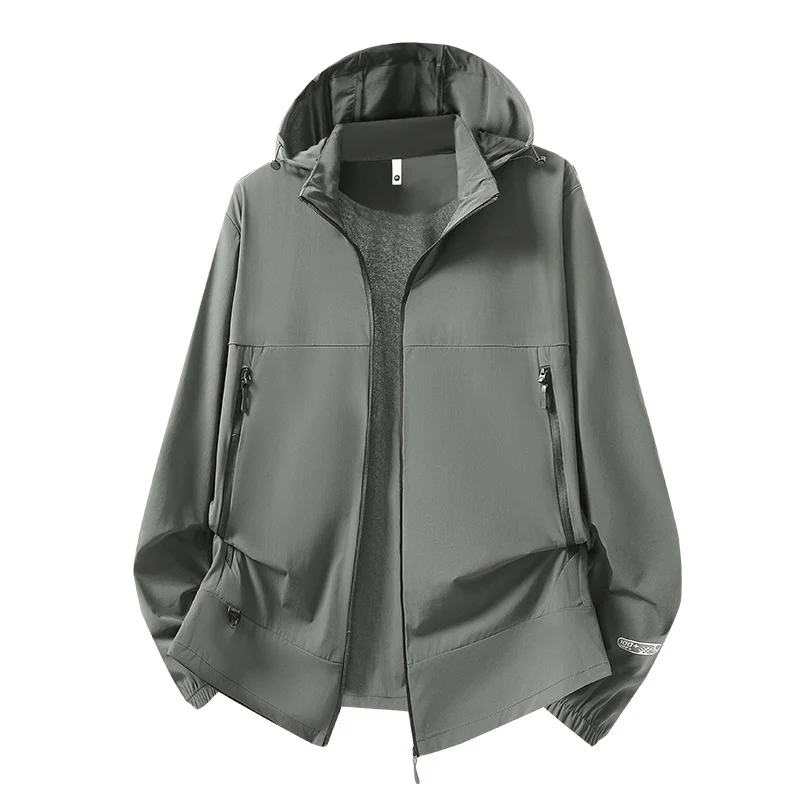 Herren Leichte Softshell-Übergangsjacke mit Kapuze, wind- und wasserabweisender Hülle & verstellbarem Kordelsaum Drune