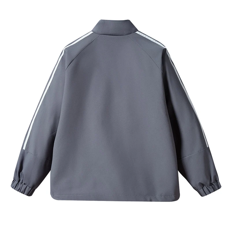 Herren Leichte Retro-Track-Übergangsjacke mit Stehkragen und Ärmelstreifen Drune