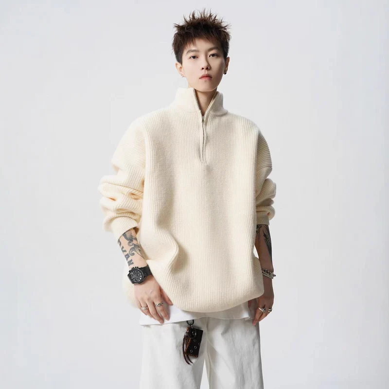 Damen Urbaner Oversized Pullover mit Stehkragen Drune