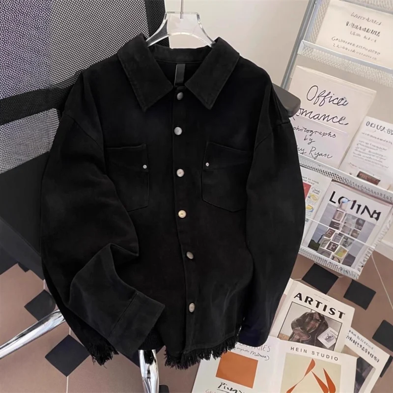 Damen Urbane Oversized Jacke mit kreativem Schriftzug Drune