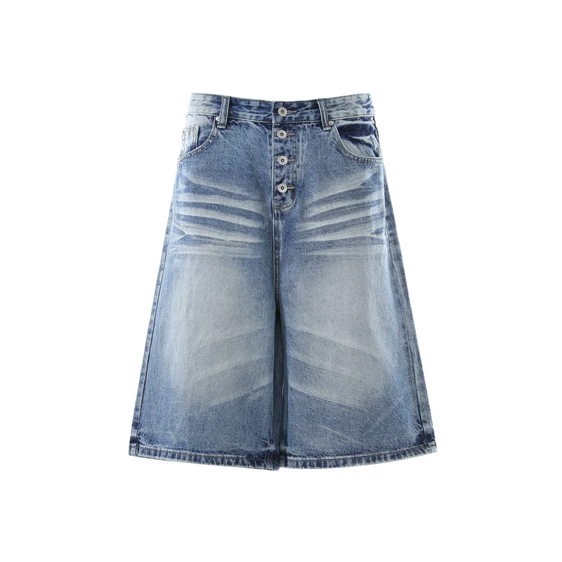 Damen Trendige Jeans-Shorts mit weitem Schnitt Drune