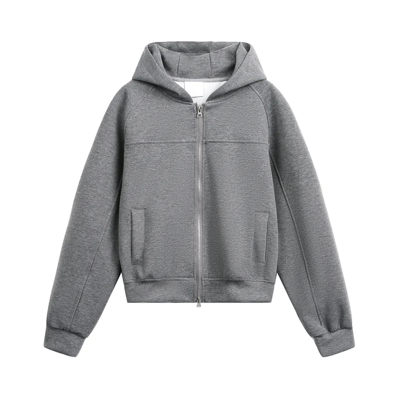 Damen Sportliche Kapuzensweatjacke Drune
