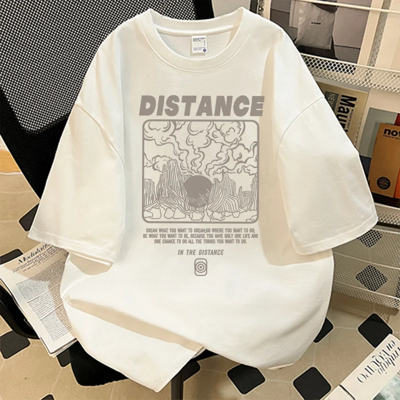 Damen Oversized T-Shirt mit kreativem Grafikdruck Drune
