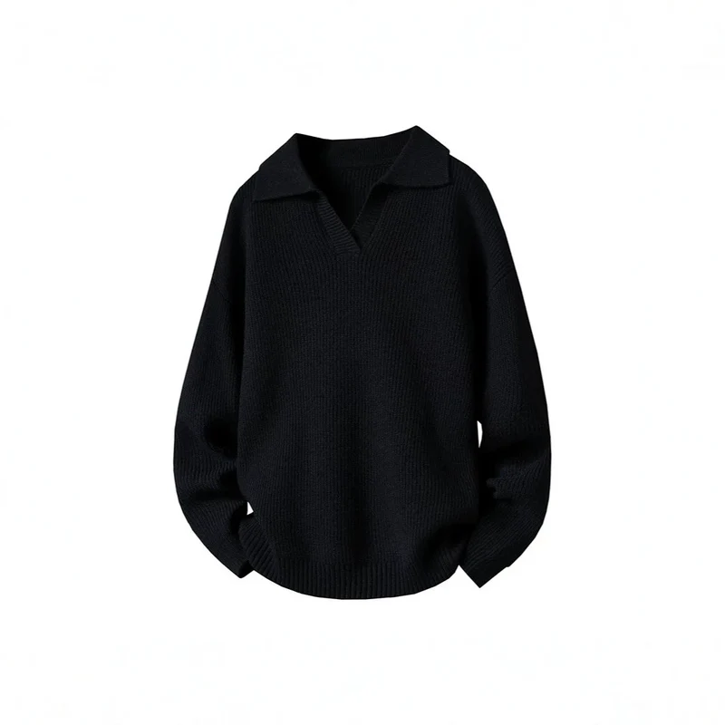 Damen Oversized Pullover mit Kragen Drune