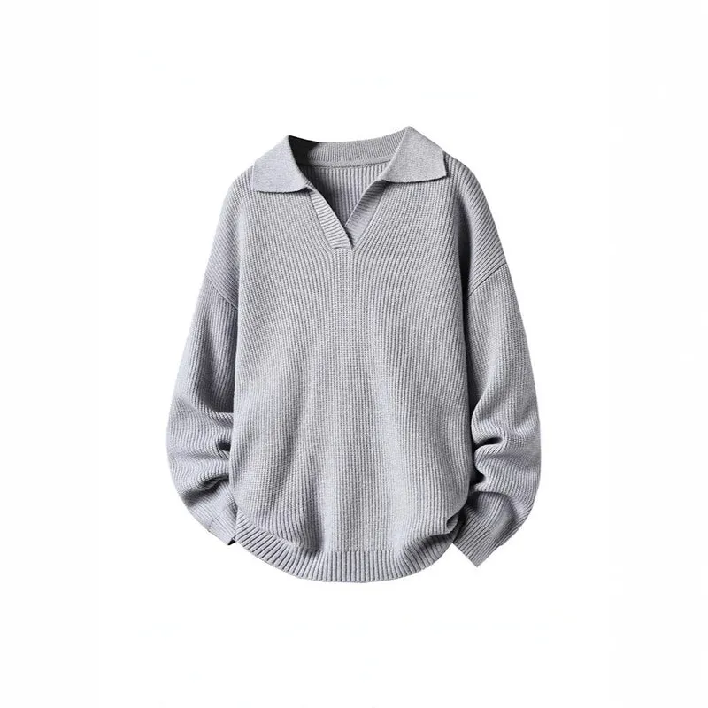 Damen Oversized Pullover mit Kragen Drune