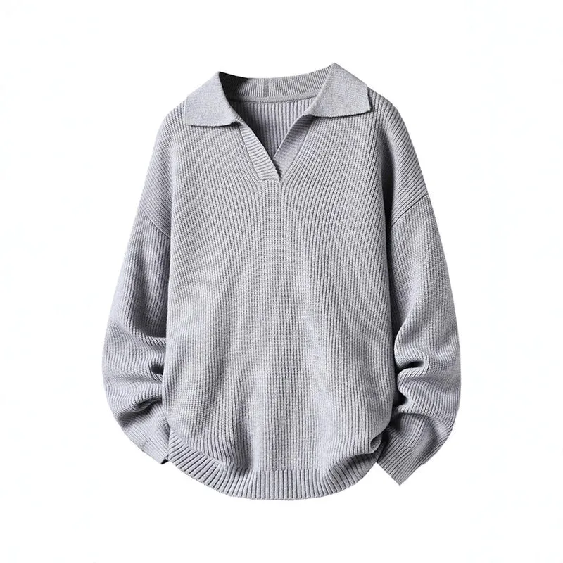 Damen Oversized Pullover mit Kragen Drune