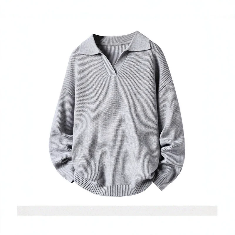 Damen Oversized Pullover mit Kragen Drune