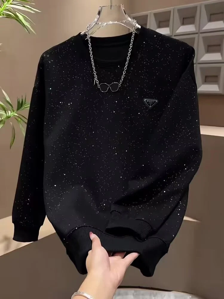 Damen Modischer Sweatshirt mit kreativem Sternen-Print Drune