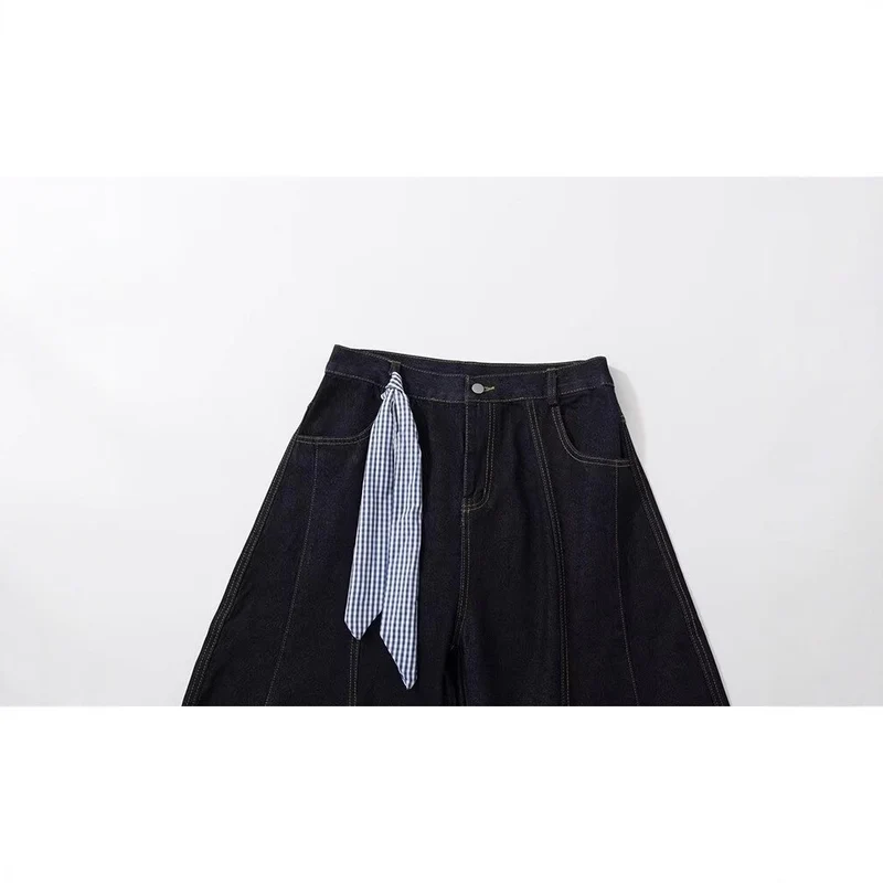 Damen Modische Weitbein-Hose mit innovativem Schnürdesign Drune