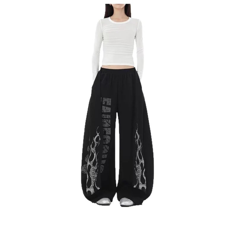 Damen Modische Palazzo-Hose Drune