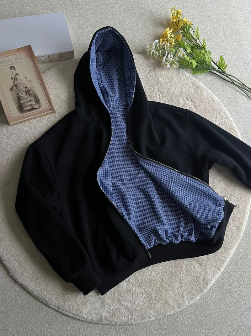 Damen modische Kapuzenjacke mit praktischen Taschen Drune