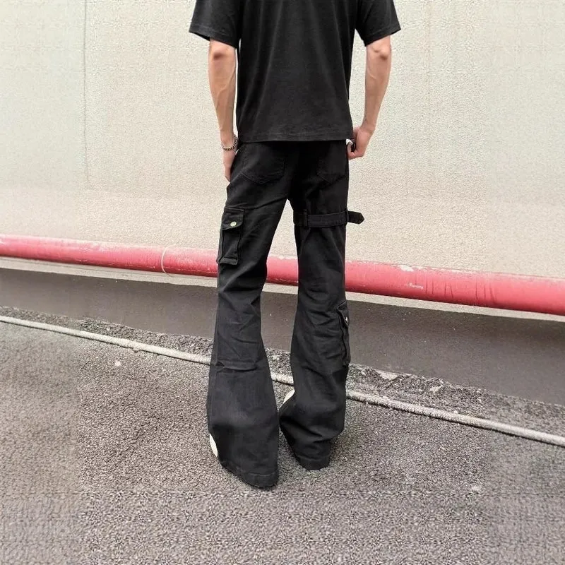 Damen Modische Cargo-Jeans mit weitem Bein und praktischen Taschen Drune