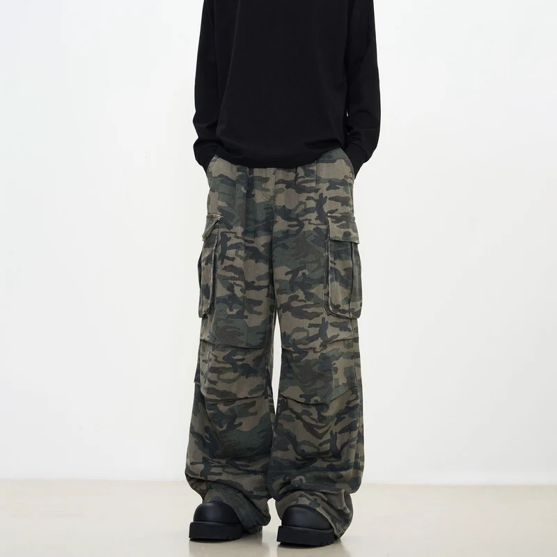 Damen Modische Cargo-Hose mit Camouflage-Muster Drune