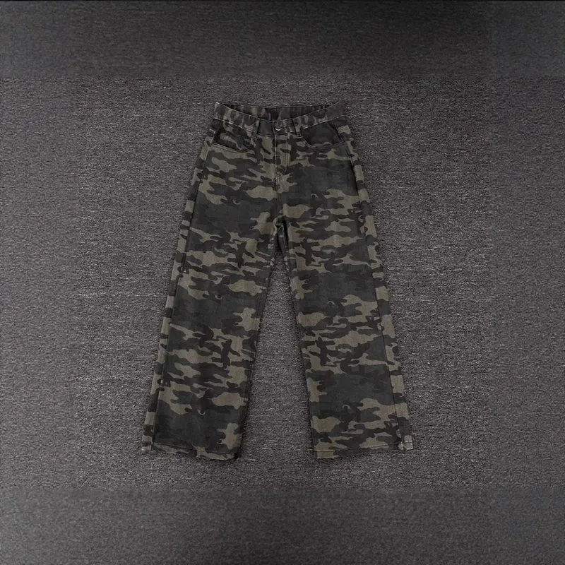 Damen Modische Camouflage Cargo-Hose Drune