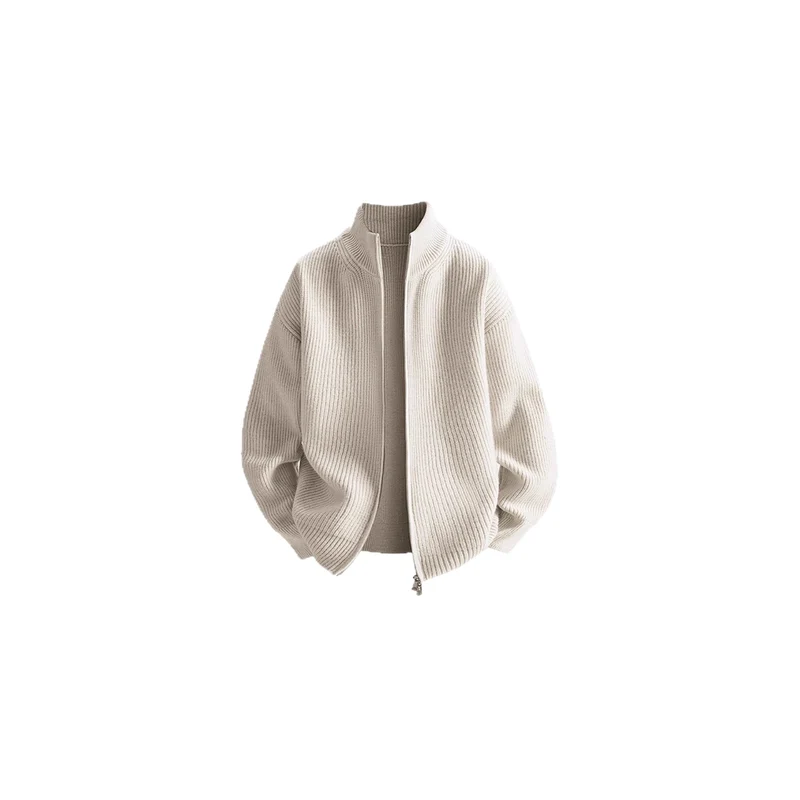 Damen Leichte Strickjacke mit hohem Kragen Drune