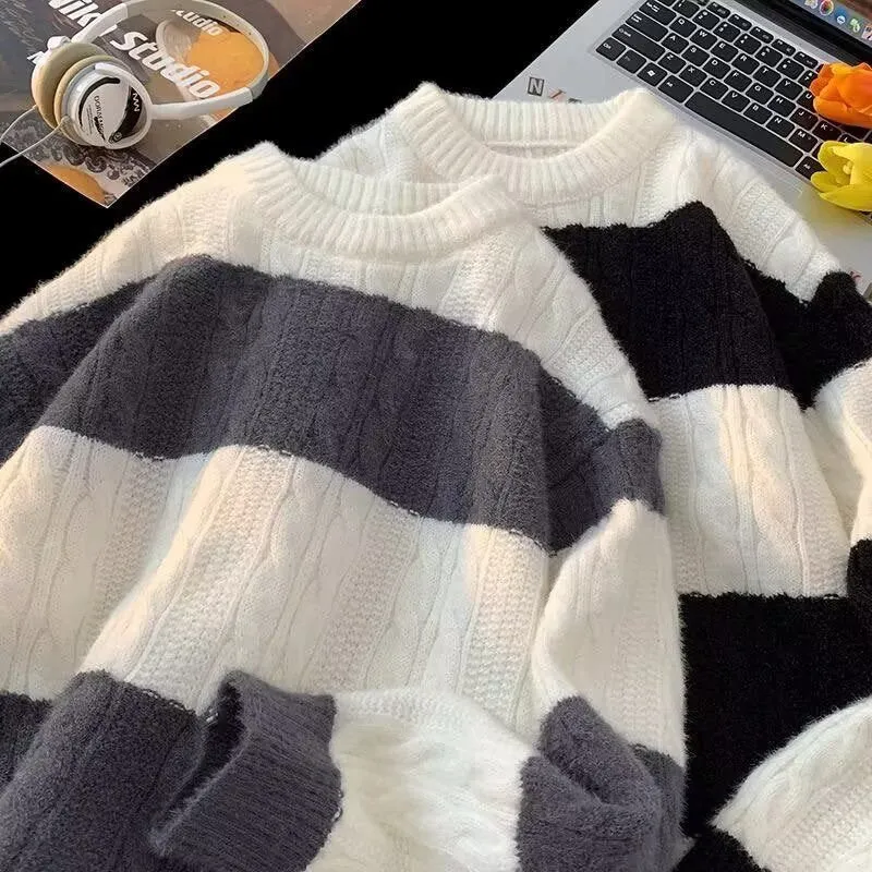 Damen Lässiger Strickpullover mit Zopfmuster Drune