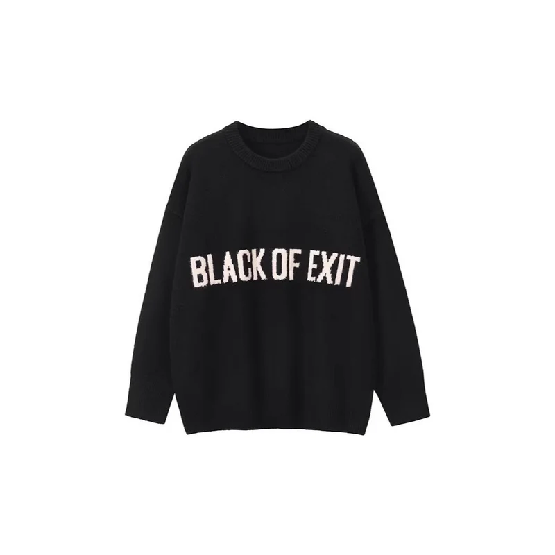 Damen Lässiger Oversized Pullover mit kreativem Schriftzug Drune