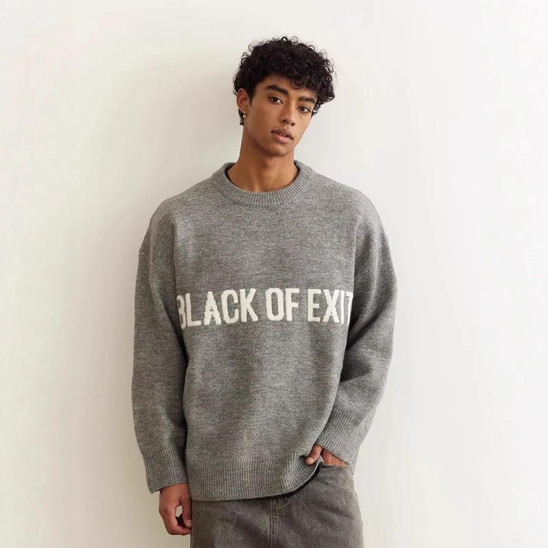 Damen Lässiger Oversized Pullover mit kreativem Schriftzug Drune