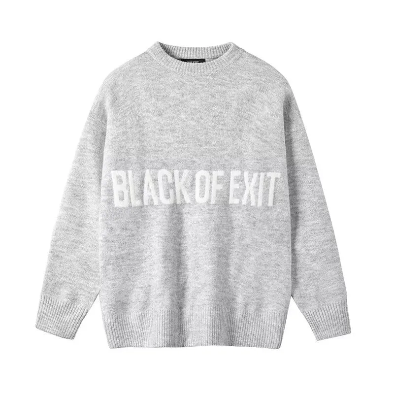 Damen Lässiger Oversized Pullover mit kreativem Schriftzug Drune