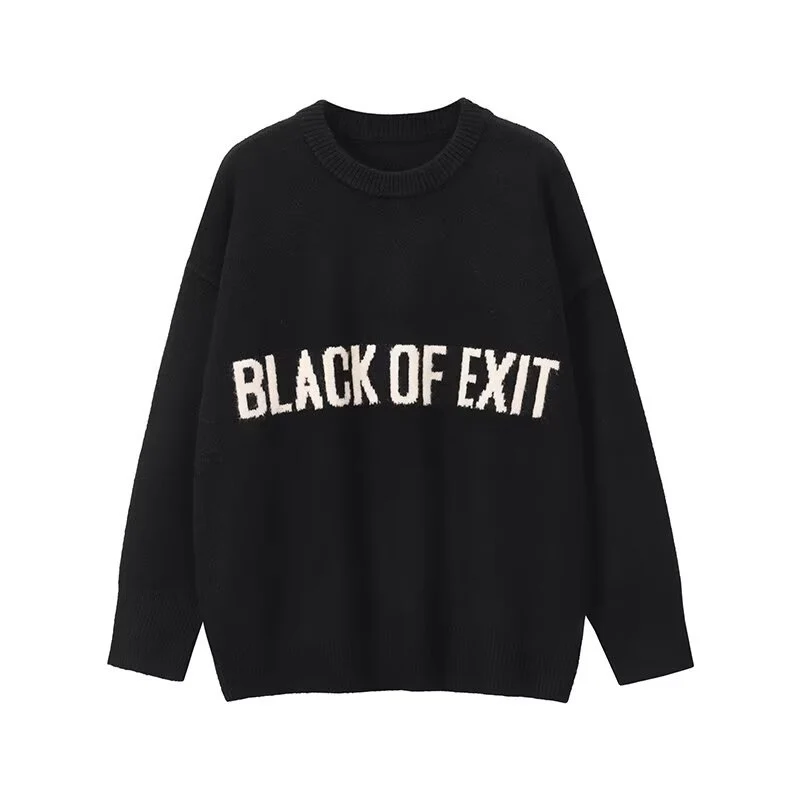 Damen Lässiger Oversized Pullover mit kreativem Schriftzug Drune