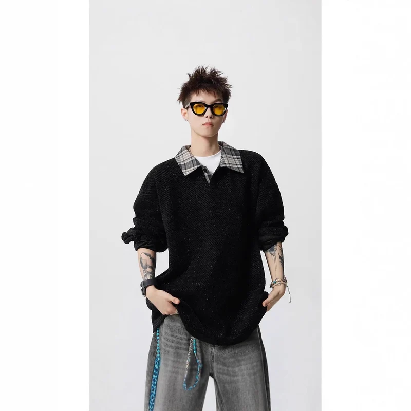 Damen Lässiger Oversize-Hemd-Pullover Drune
