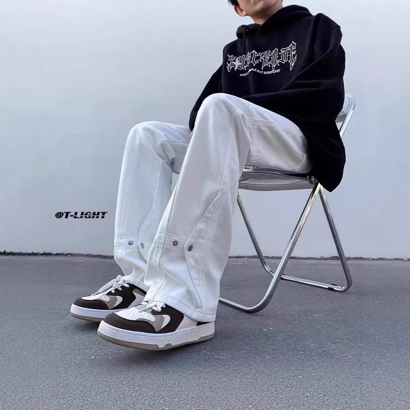 Damen Lässige Weitgeschnittene Chino-Hose Drune