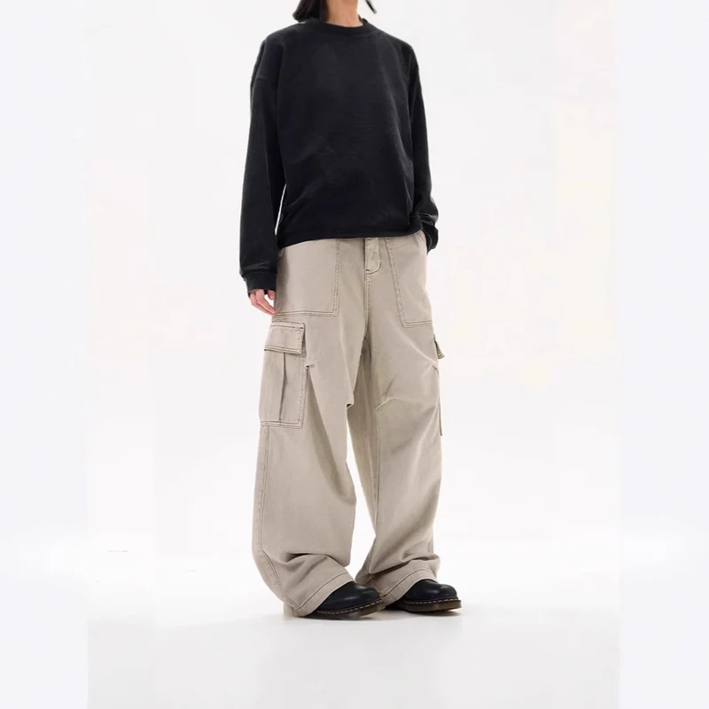 Damen Lässige Weitgeschnittene Cargo-Hose mit praktischen Taschen Drune