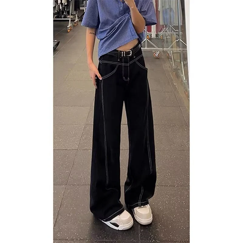Damen Lässige High-Waist Schlaghose Drune