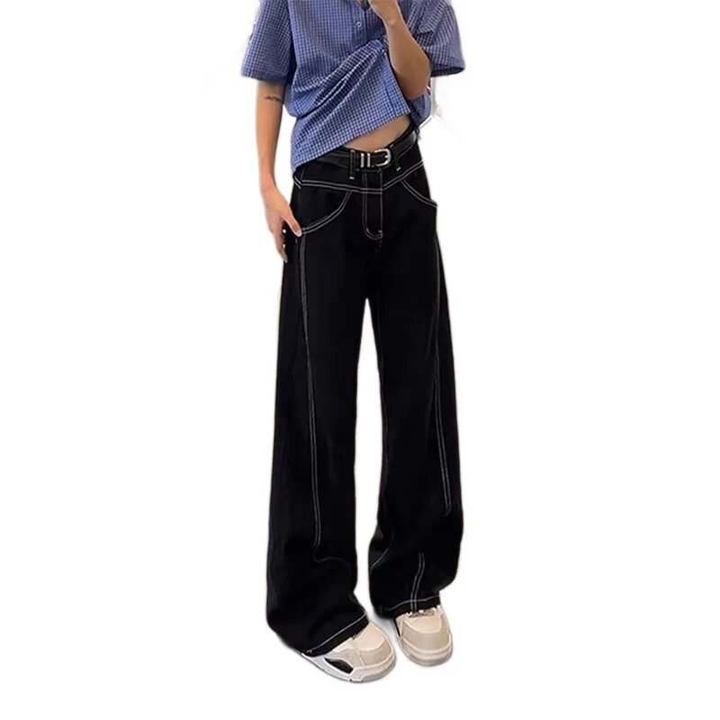 Damen Lässige High-Waist Schlaghose Drune
