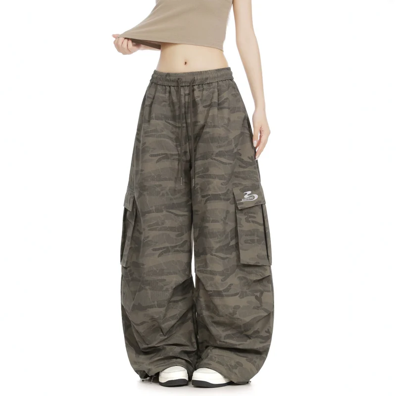 Damen Lässige Cargo-Hose im Camouflage-Design Drune