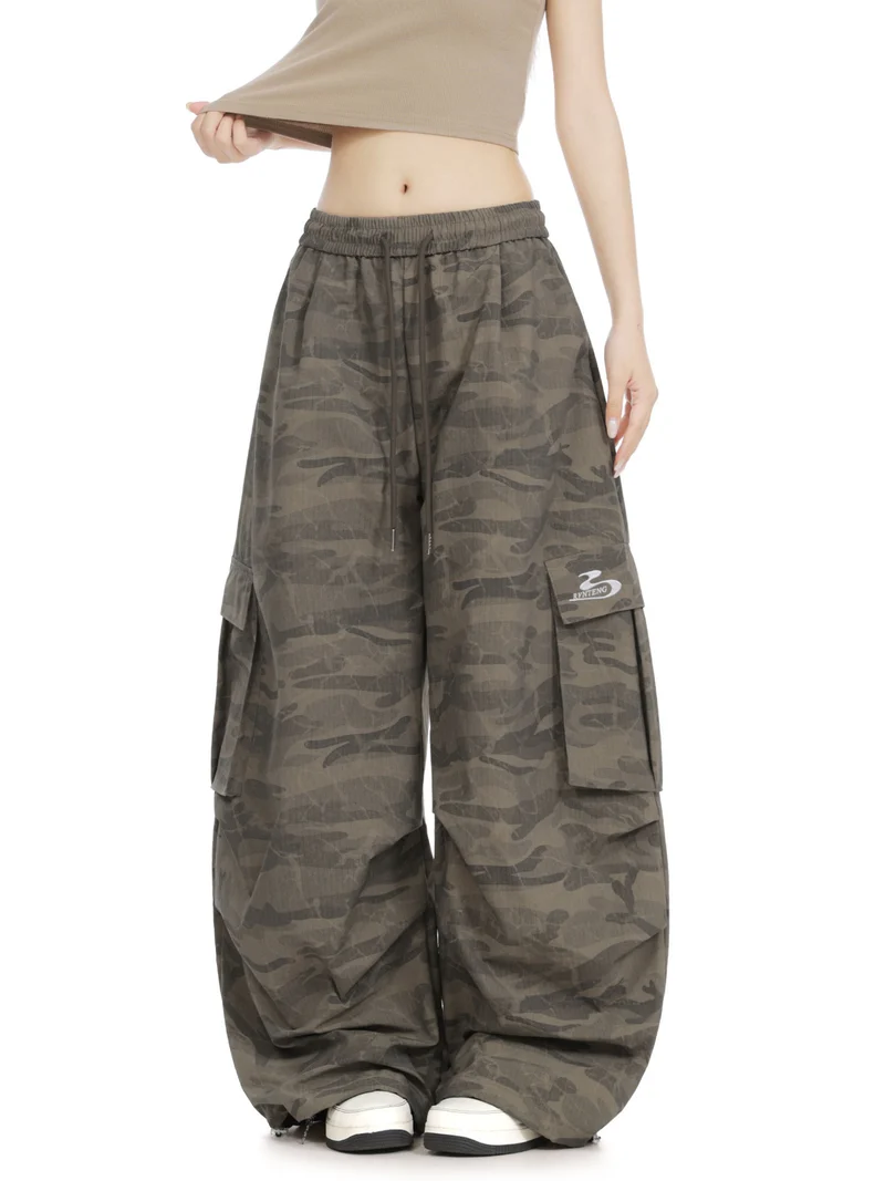 Damen Lässige Cargo-Hose im Camouflage-Design Drune