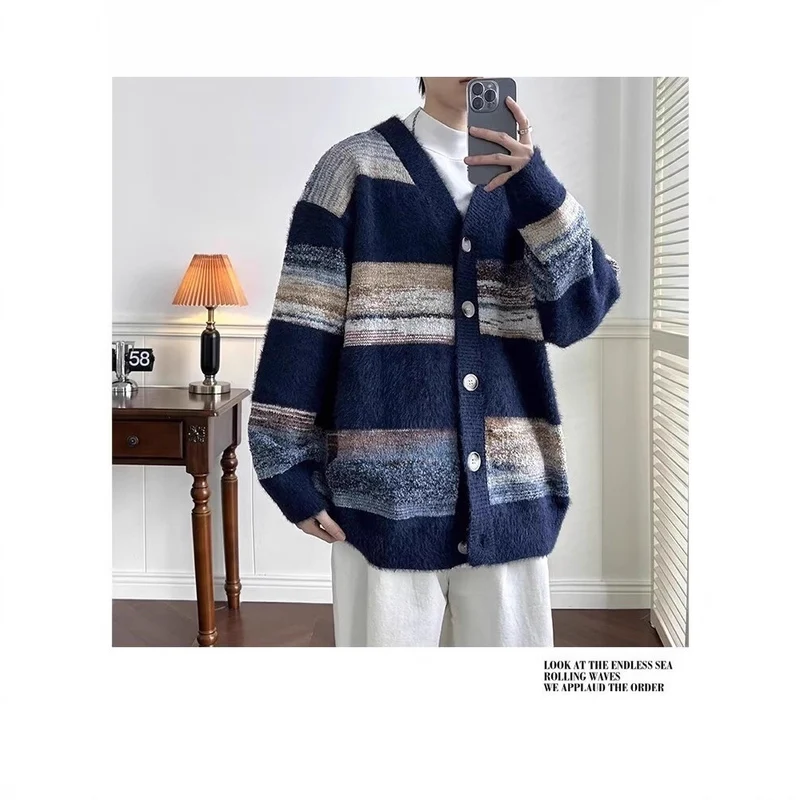 Damen Kuschelige Strickjacke mit Knöpfen Drune