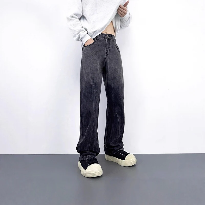 Damen Hohe Taille Baggy Jeans Drune