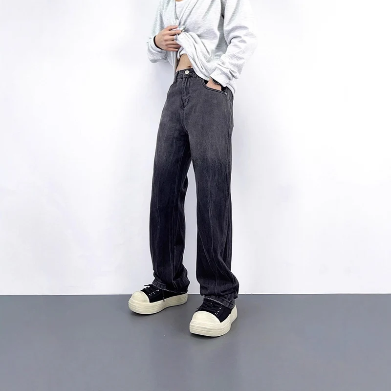 Damen Hohe Taille Baggy Jeans Drune