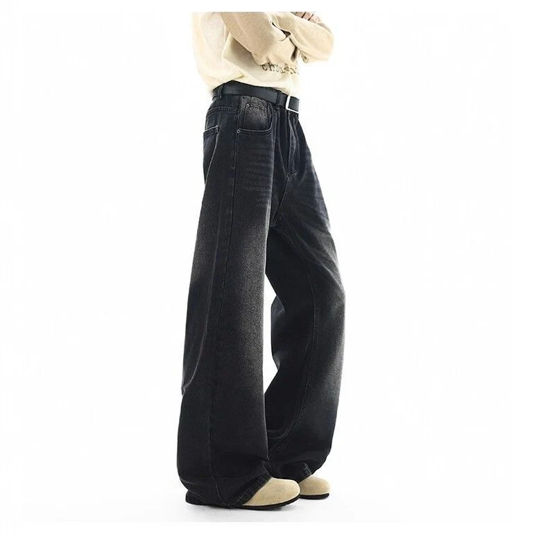 Damen Hochtaillierte Weite Jeans Drune